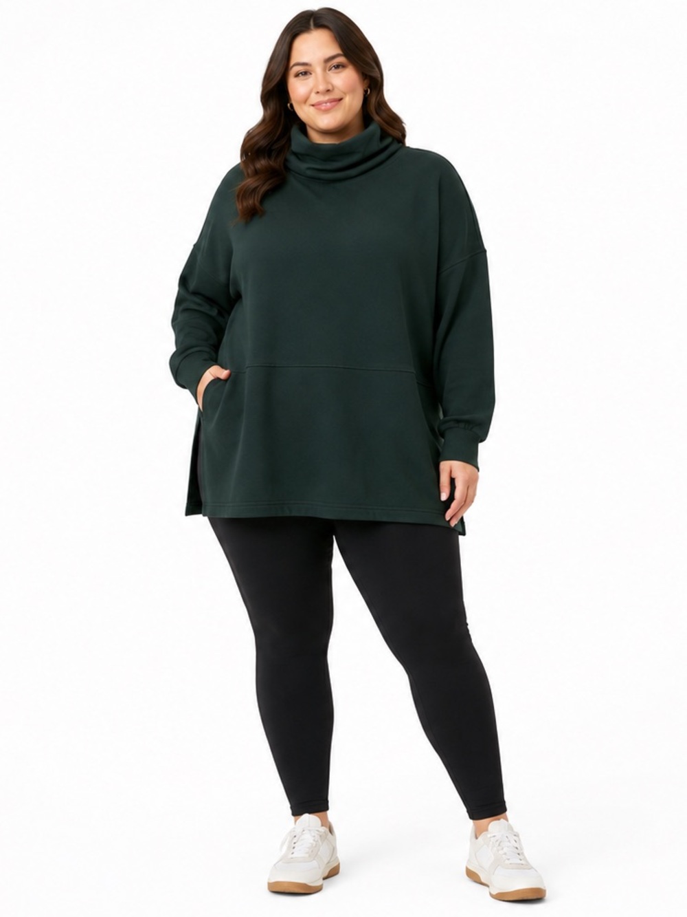 SPANX AirEssentials Turtleneck Tunic 1X Tall Deep Evergreen Green NWOT - Picture 2 of 5